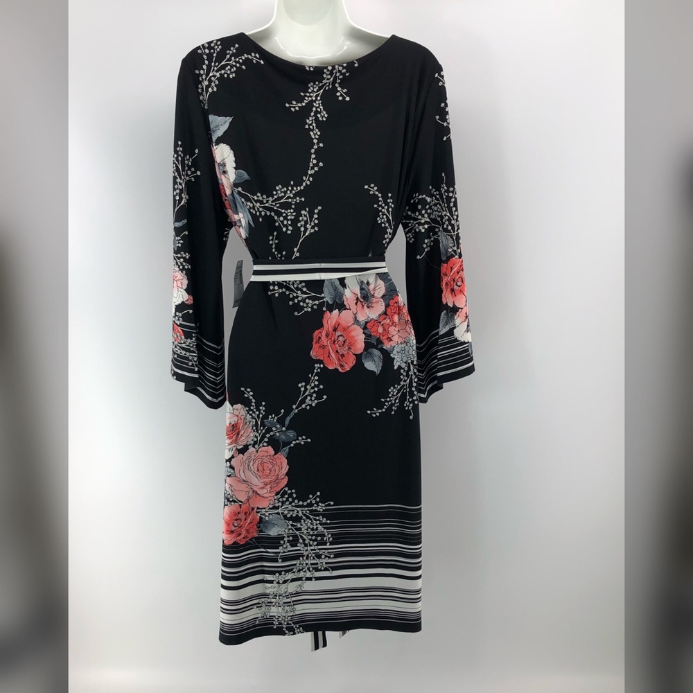 Dress Barn Roz & Ali midi wrap tie dress size L - Picture 8 of 8